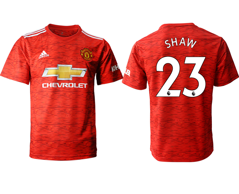 Men 2020-2021 club Manchester United home aaa version #23 red Soccer Jerseys